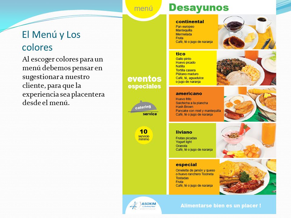 El Menú y Los colores