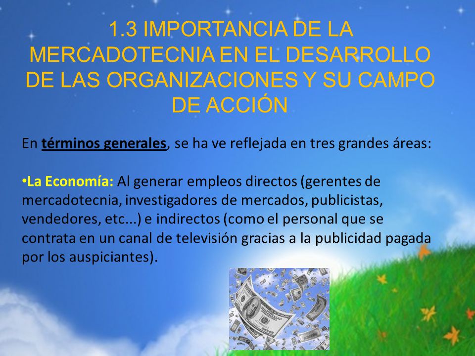 1.3 IMPORTANCIA DE LA MERCADOTECNIA EN EL DESARROLLO DE LAS ORGANIZACIONES Y SU CAMPO DE ACCIÓN
