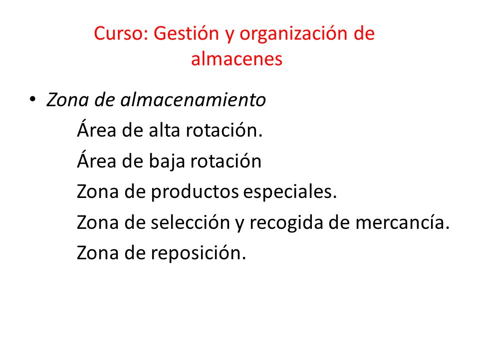 Zona de almacenamiento