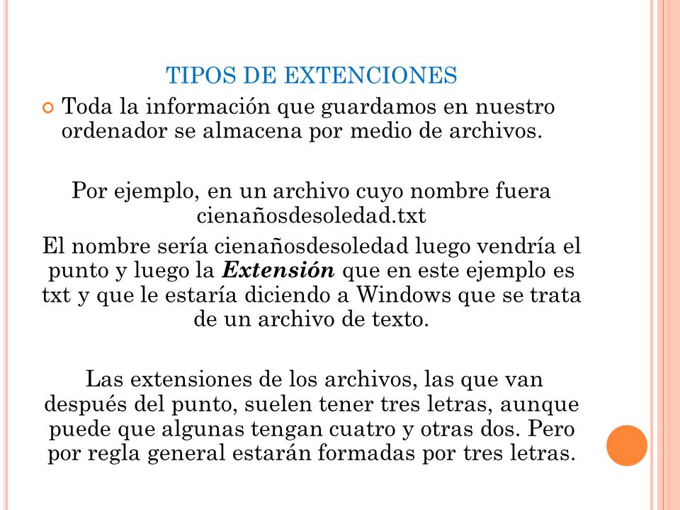 Por ejemplo, en un archivo cuyo nombre fuera cienañosdesoledad.txt