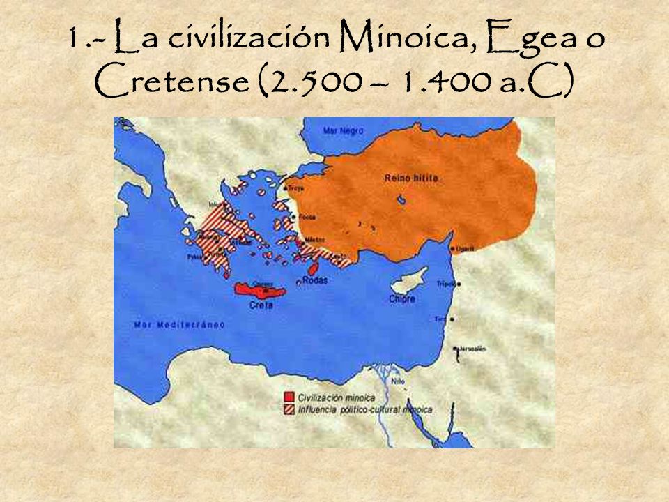 1.- La civilización Minoica, Egea o Cretense (2.500 – a.C)
