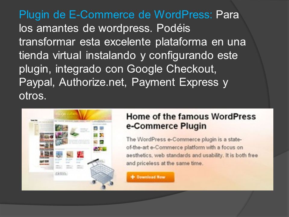 Plugin de E-Commerce de WordPress: Para los amantes de wordpress