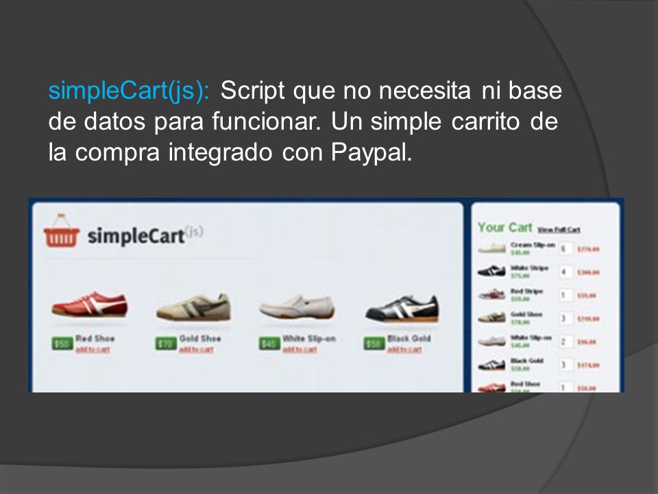 simpleCart(js): Script que no necesita ni base de datos para funcionar
