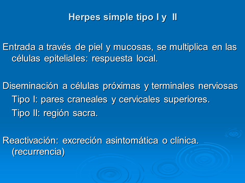 Herpes simple tipo I y II