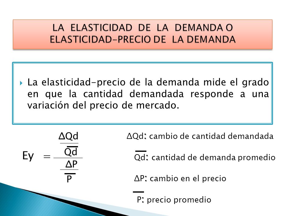 LA ELASTICIDAD DE LA DEMANDA O ELASTICIDAD-PRECIO DE LA DEMANDA
