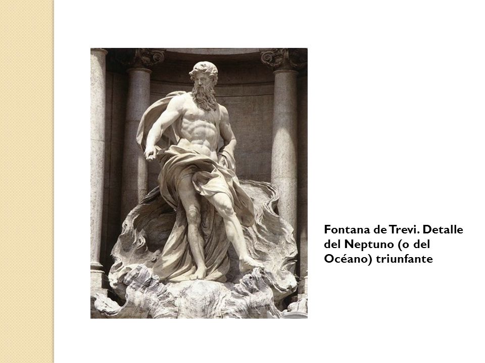 Fontana de Trevi. Detalle del Neptuno (o del Océano) triunfante