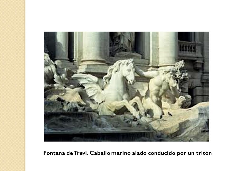 Fontana de Trevi. Caballo marino alado conducido por un tritón