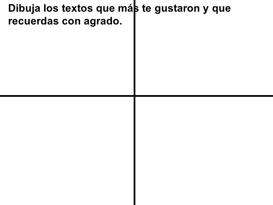 Dibuja los textos que más te gustaron y que recuerdas con agrado.
