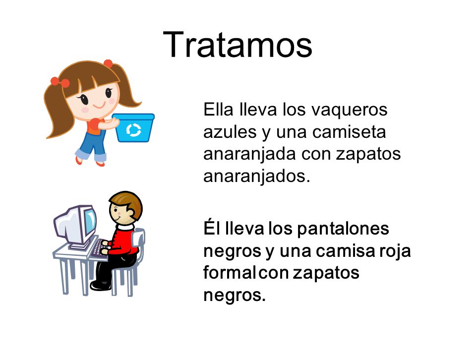 Tratamos Ella lleva los vaqueros azules y una camiseta anaranjada con zapatos anaranjados.