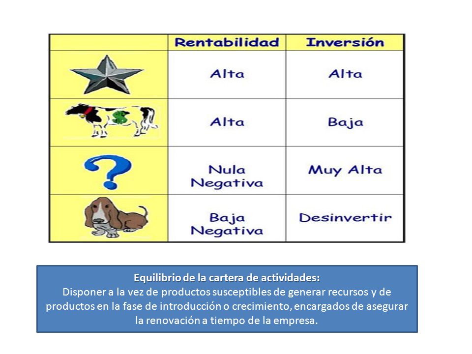 Equilibrio de la cartera de actividades: