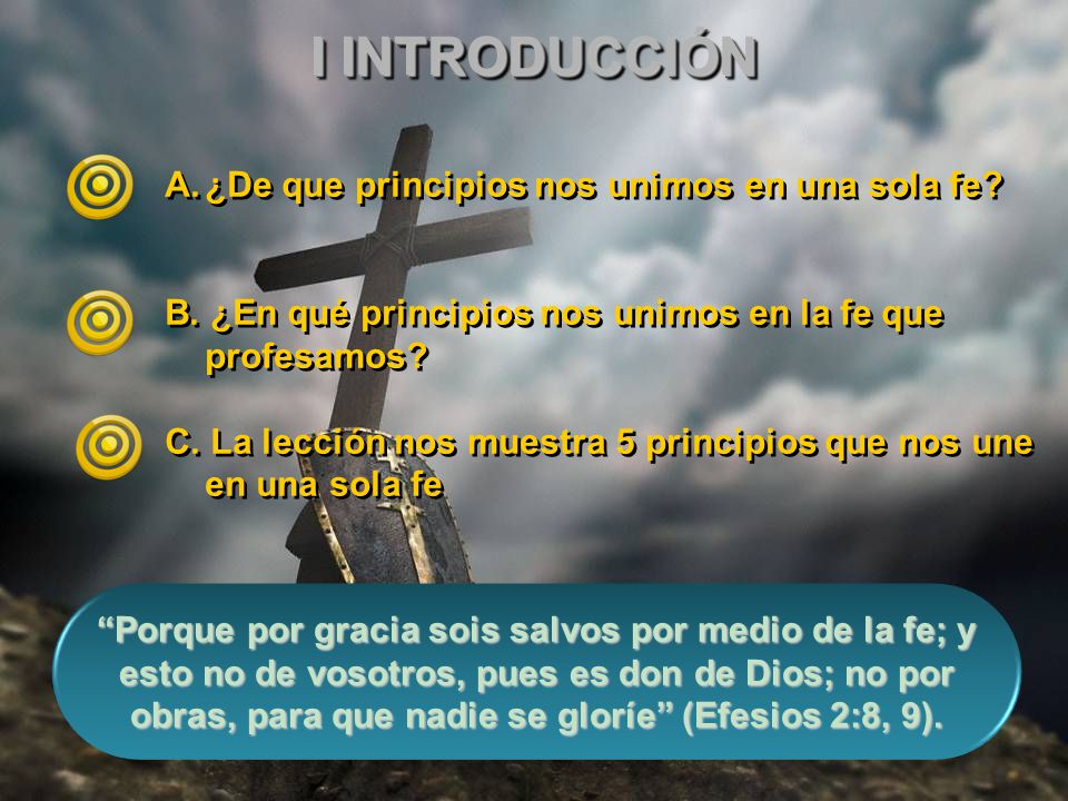 I INTRODUCCIÓN ¿De que principios nos unimos en una sola fe