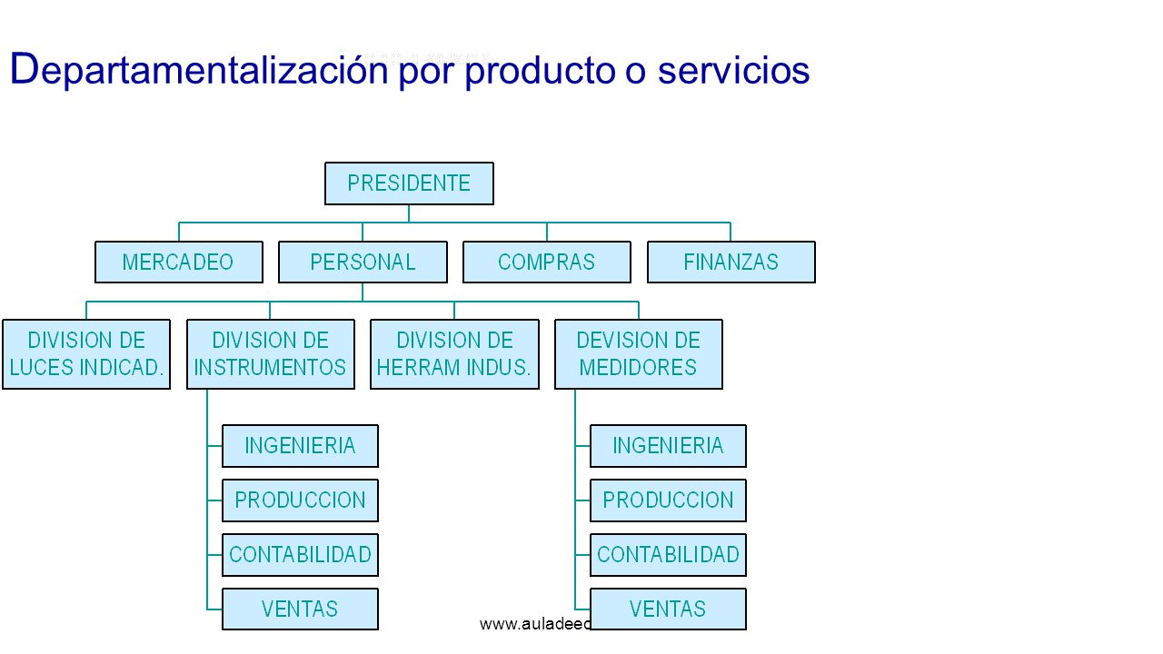 Departamentalización por producto o servicios