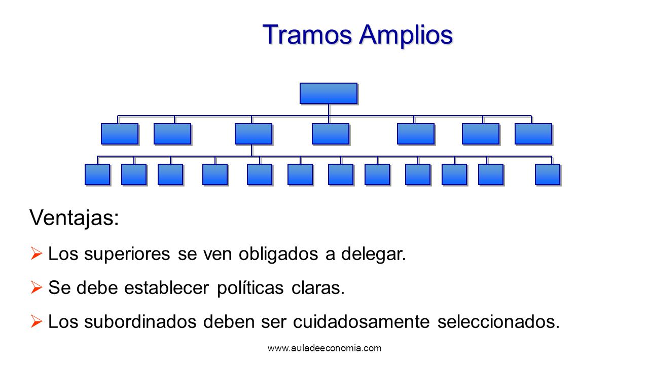 Tramos Amplios Ventajas: Los superiores se ven obligados a delegar.