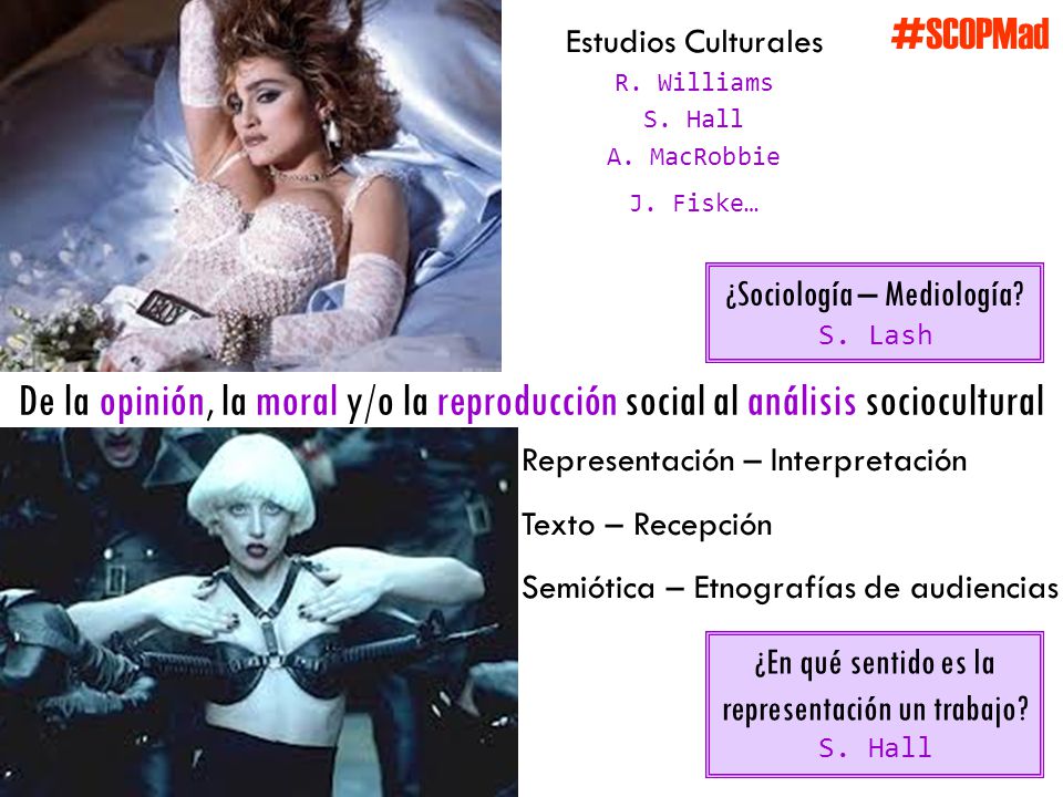 #SCOPMad Estudios Culturales. R. Williams. S. Hall. A. MacRobbie. J. Fiske… ¿Sociología – Mediología
