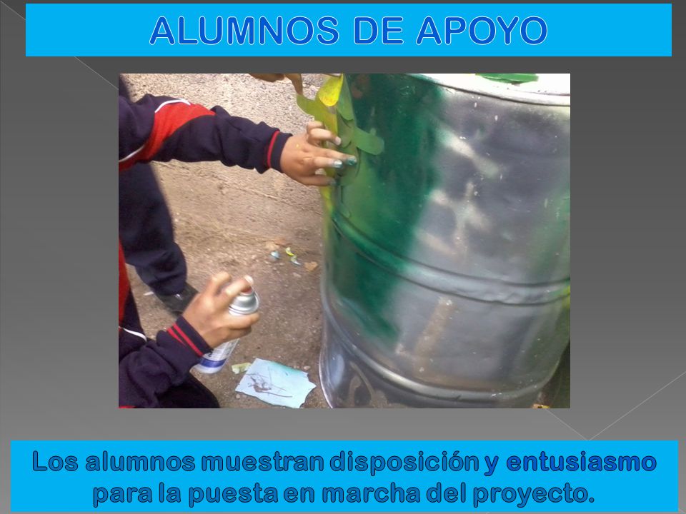 ALUMNOS DE APOYO Los alumnos muestran disposición y entusiasmo para la puesta en marcha del proyecto.