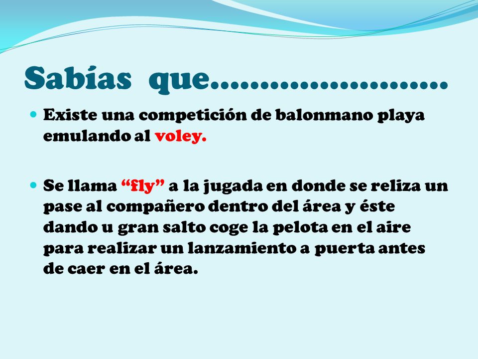 Sabías que…………………… Existe una competición de balonmano playa emulando al voley.