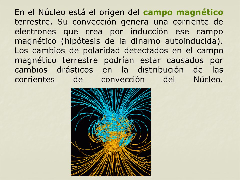 En el Núcleo está el origen del campo magnético terrestre