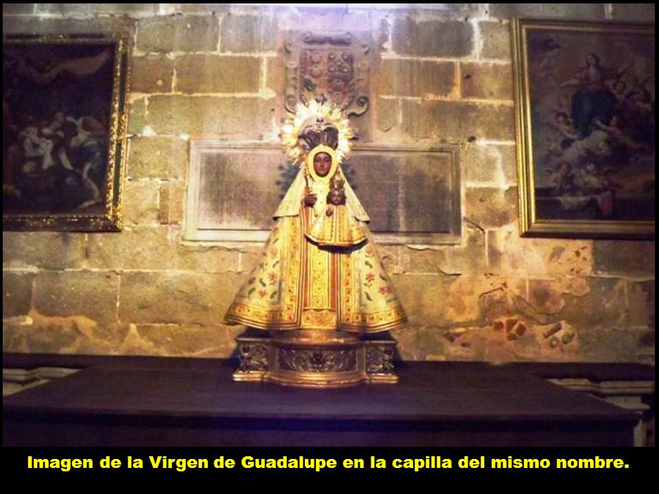 Imagen de la Virgen de Guadalupe en la capilla del mismo nombre.