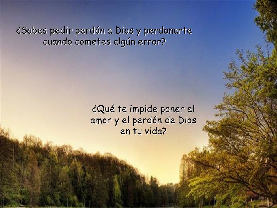 ¿Sabes pedir perdón a Dios y perdonarte cuando cometes algún error
