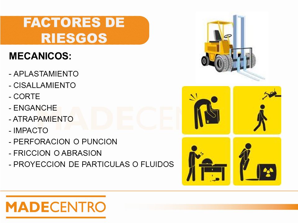FACTORES DE RIESGOS MECANICOS: - APLASTAMIENTO - CISALLAMIENTO - CORTE
