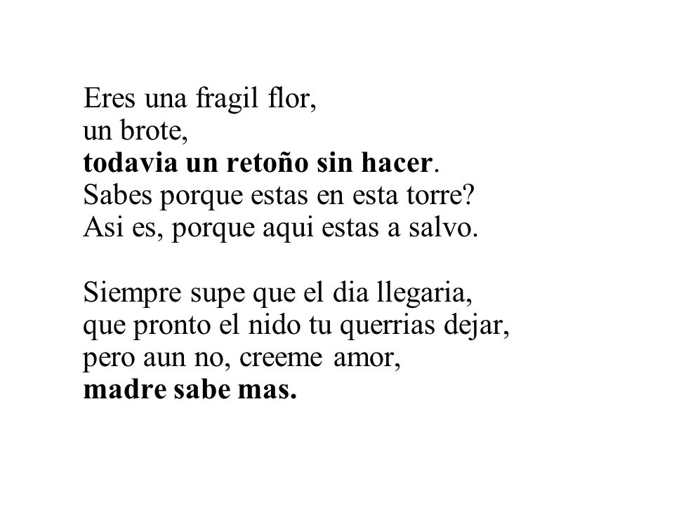 Eres una fragil flor, un brote, todavia un retoño sin hacer