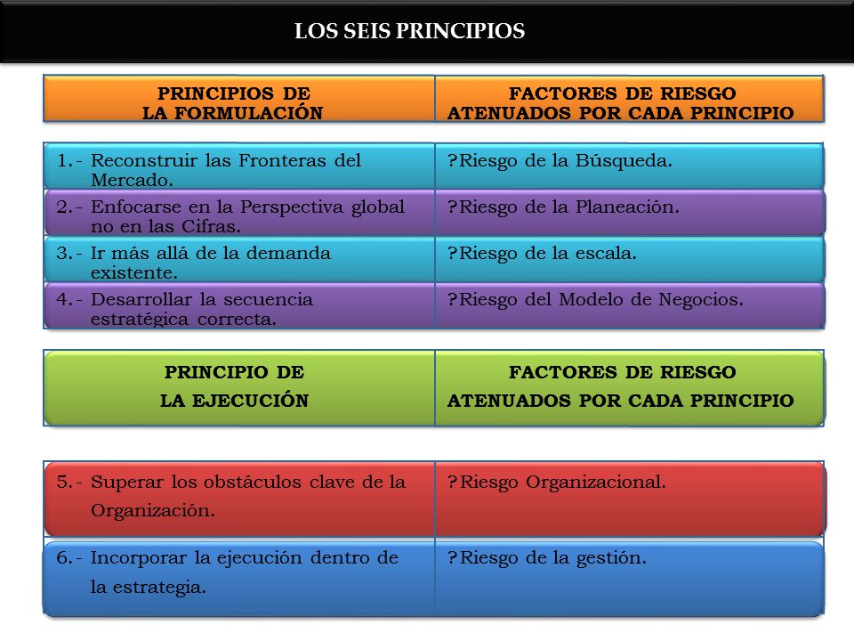 LOS SEIS PRINCIPIOS Riesgo del Modelo de Negocios. 4. -