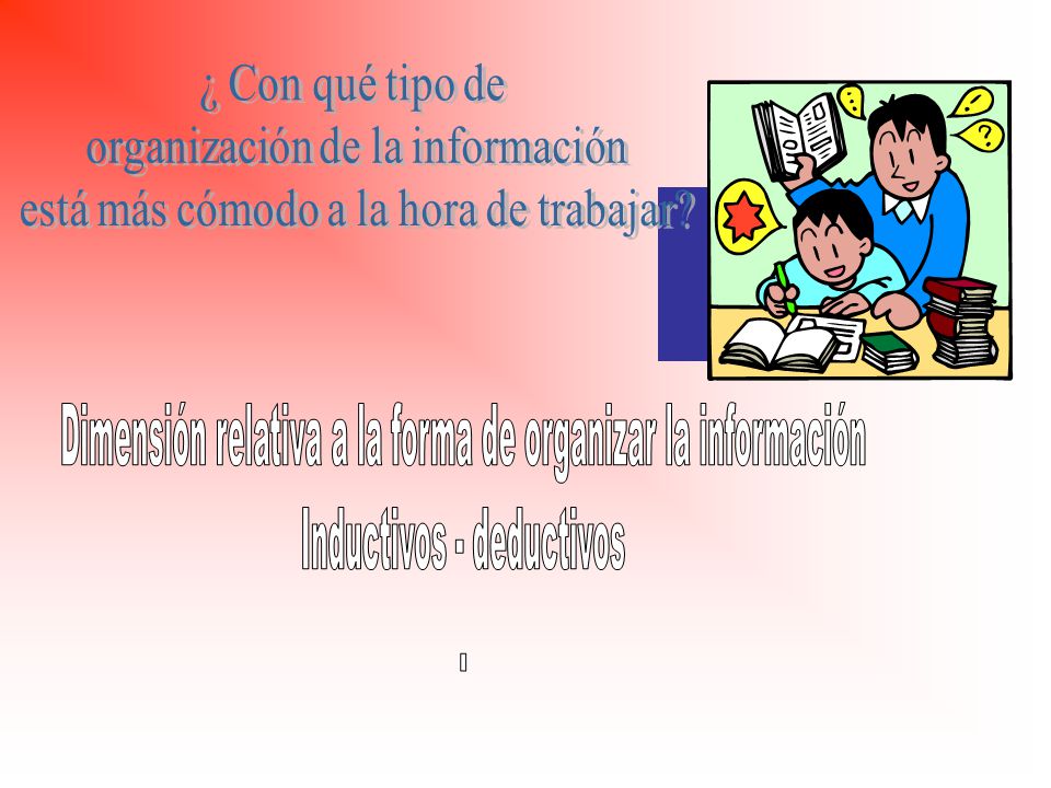 Dimensión relativa a la forma de organizar la información