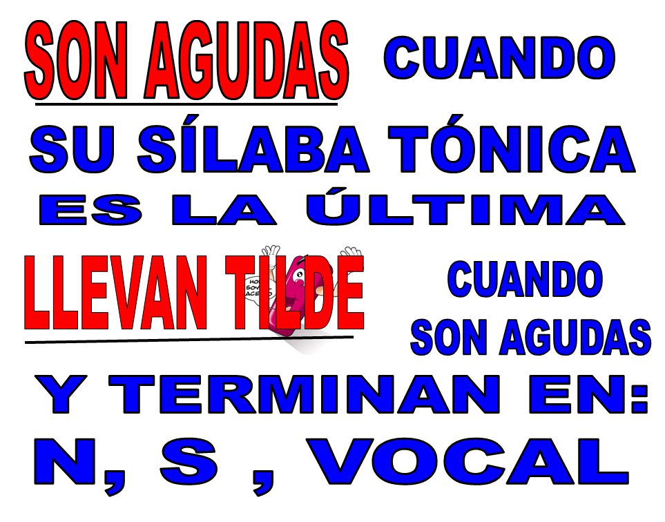 SON AGUDAS SU SÍLABA TÓNICA ES LA ÚLTIMA LLEVAN TILDE CUANDO