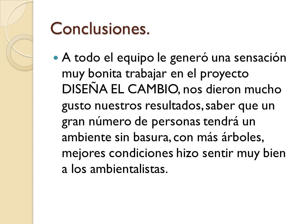 Conclusiones.