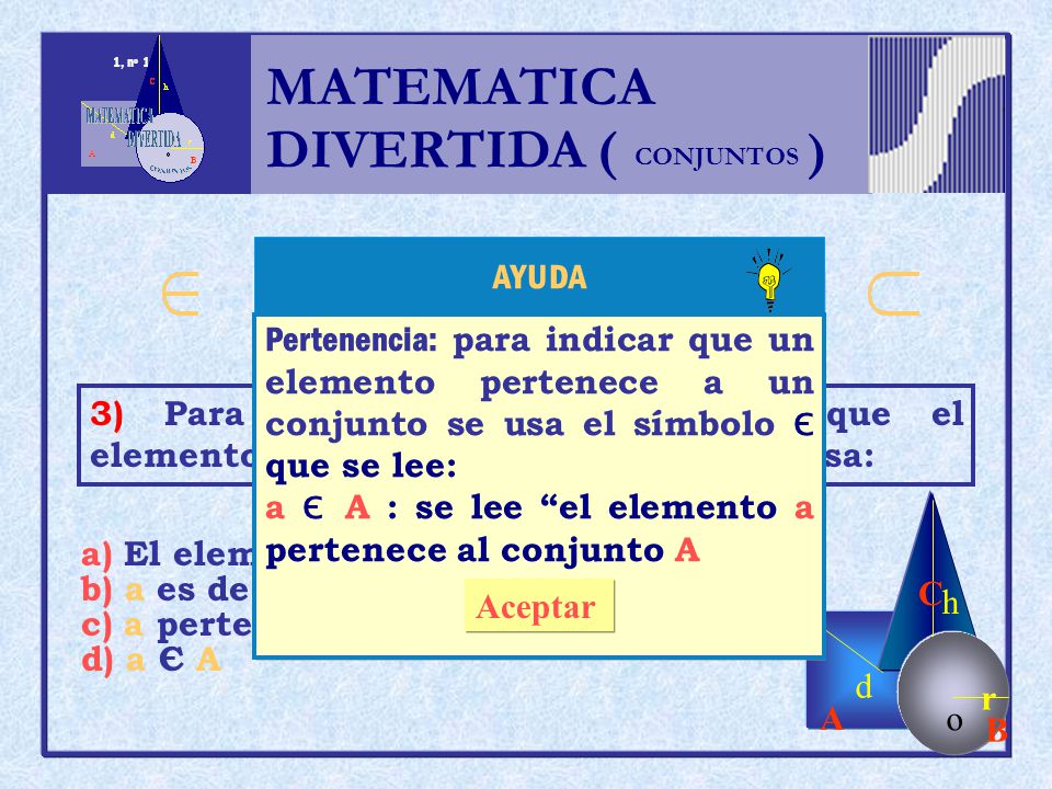 MATEMATICA DIVERTIDA ( ) h r o A B C d