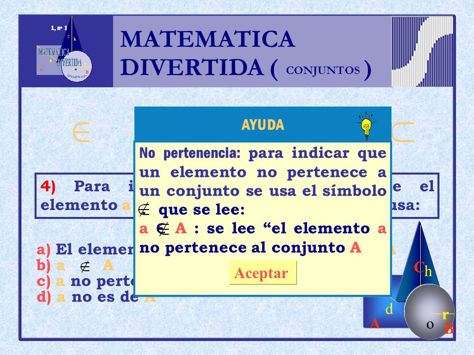 MATEMATICA DIVERTIDA ( ) h r o A B C d