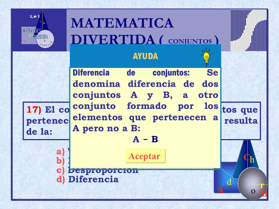MATEMATICA DIVERTIDA ( ) h r o A B C d