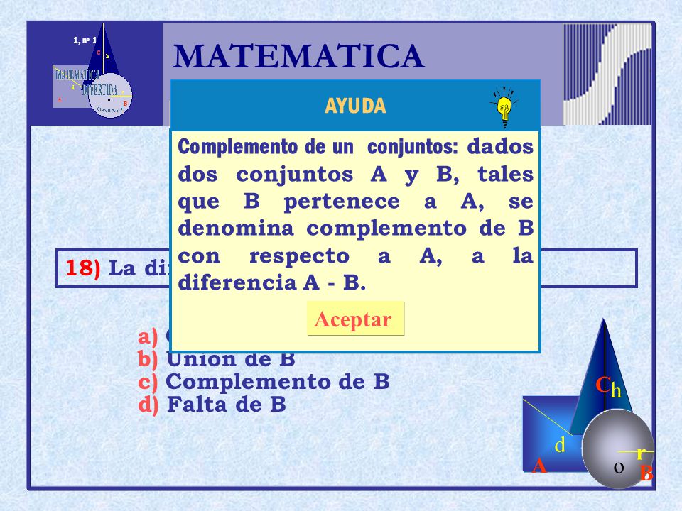 MATEMATICA DIVERTIDA ( ) h r o A B C d
