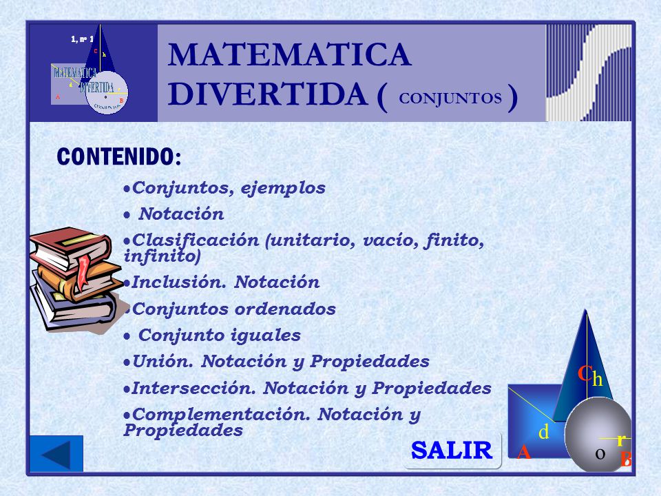 MATEMATICA DIVERTIDA ( ) CONTENIDO: SALIR h r o A B C d