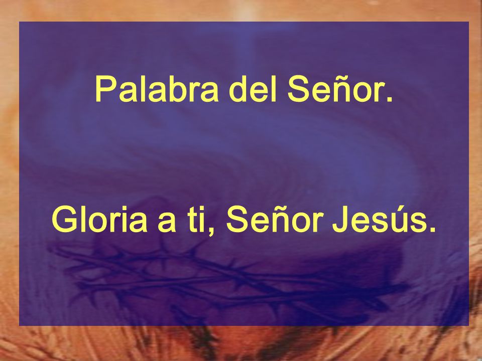 Palabra del Señor. Gloria a ti, Señor Jesús.