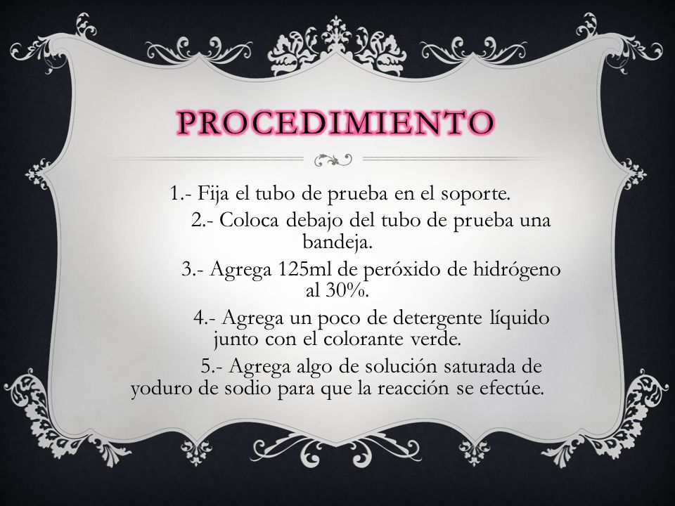 Procedimiento 1.- Fija el tubo de prueba en el soporte.