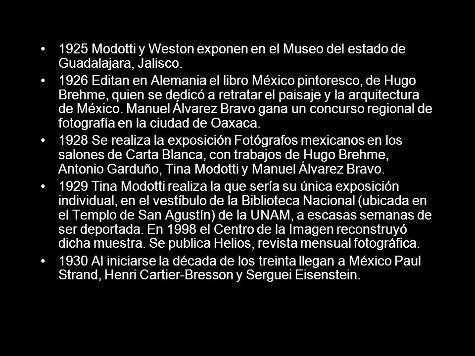 1925 Modotti y Weston exponen en el Museo del estado de Guadalajara, Jalisco.