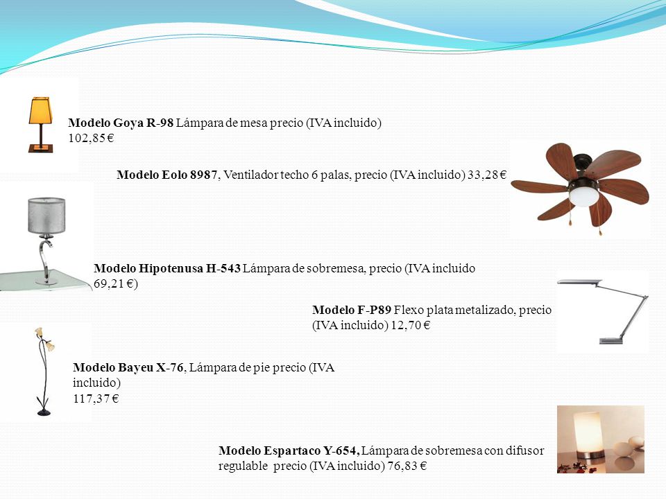 Modelo Goya R-98 Lámpara de mesa precio (IVA incluido) 102,85 €