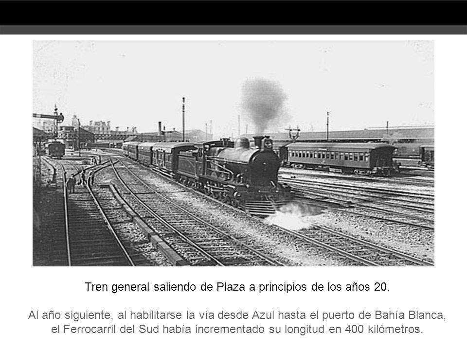 Tren general saliendo de Plaza a principios de los años 20.