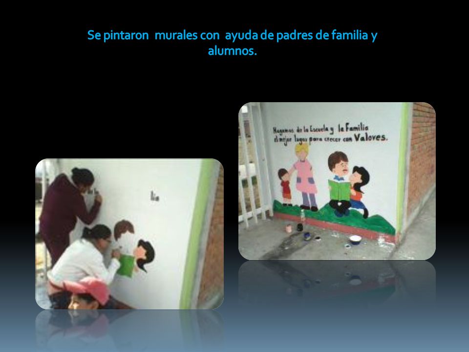 Se pintaron murales con ayuda de padres de familia y alumnos.