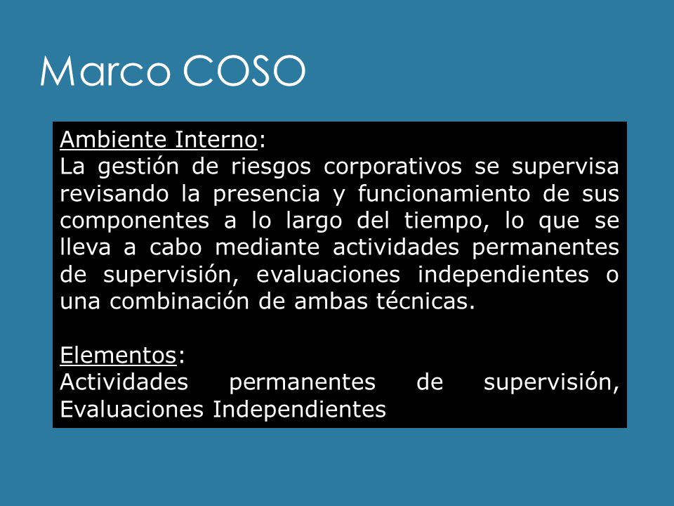 Marco COSO Ambiente Interno: