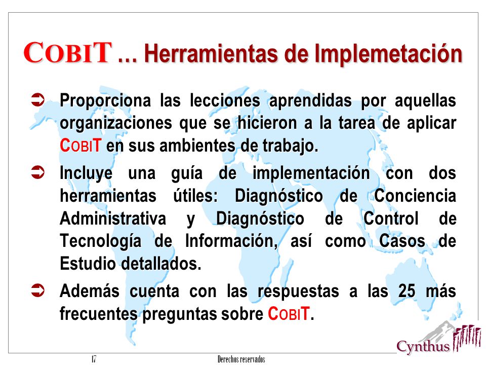 COBIT … Herramientas de Implemetación