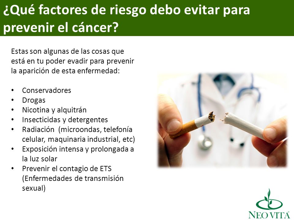 ¿Qué factores de riesgo debo evitar para prevenir el cáncer