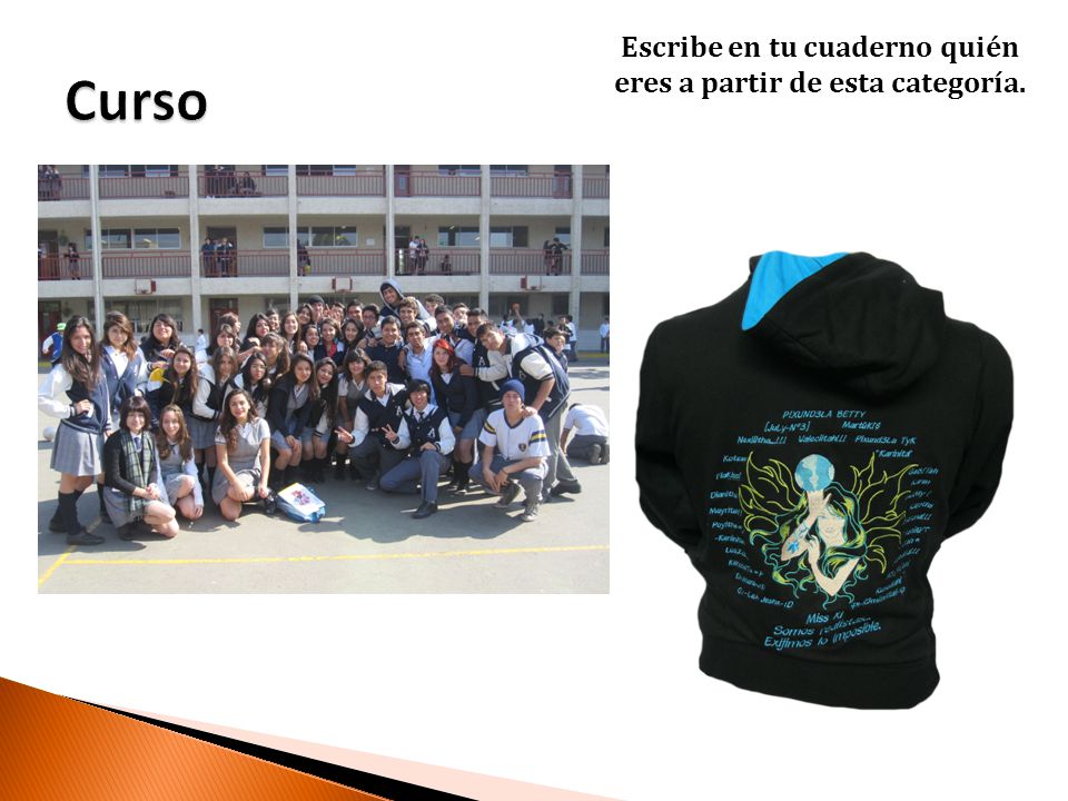 Escribe en tu cuaderno quién eres a partir de esta categoría.
