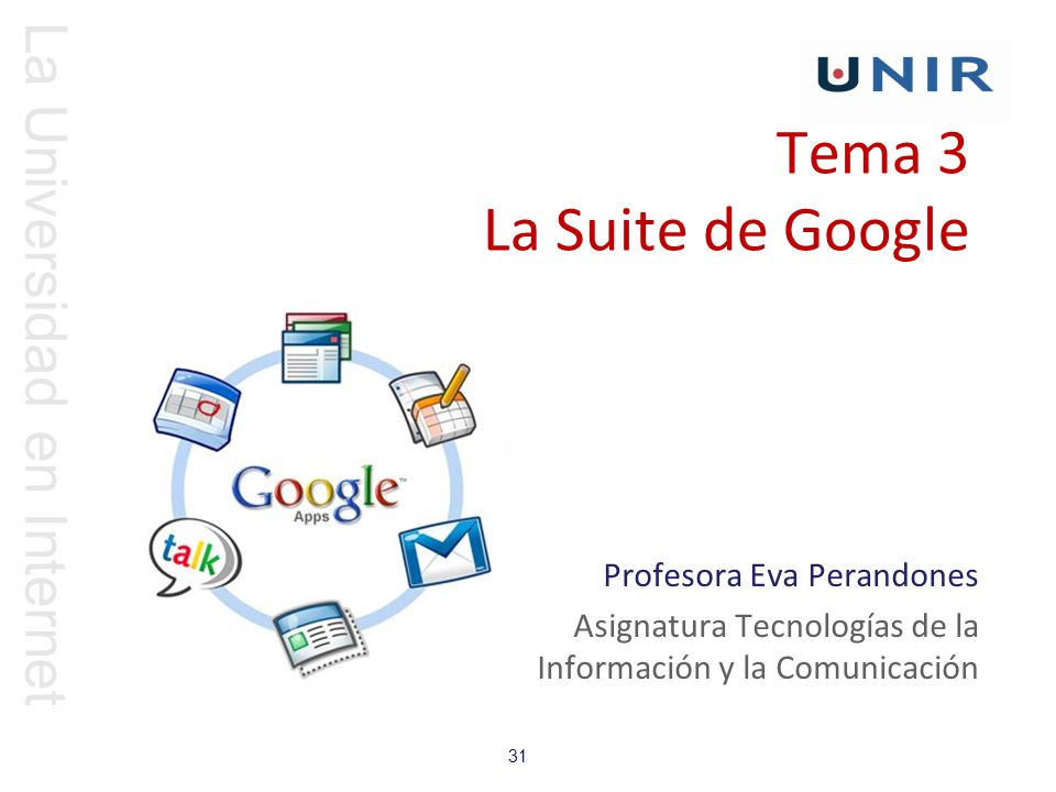 Tema 3 La Suite de Google Profesora Eva Perandones