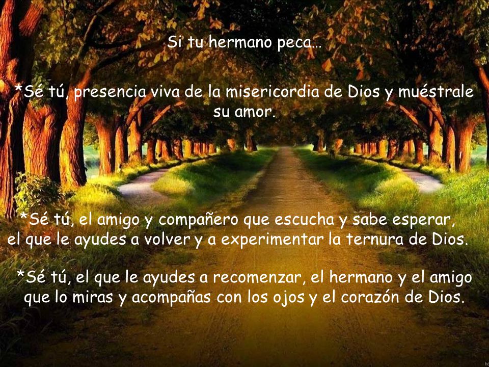 *Sé tú, presencia viva de la misericordia de Dios y muéstrale su amor.