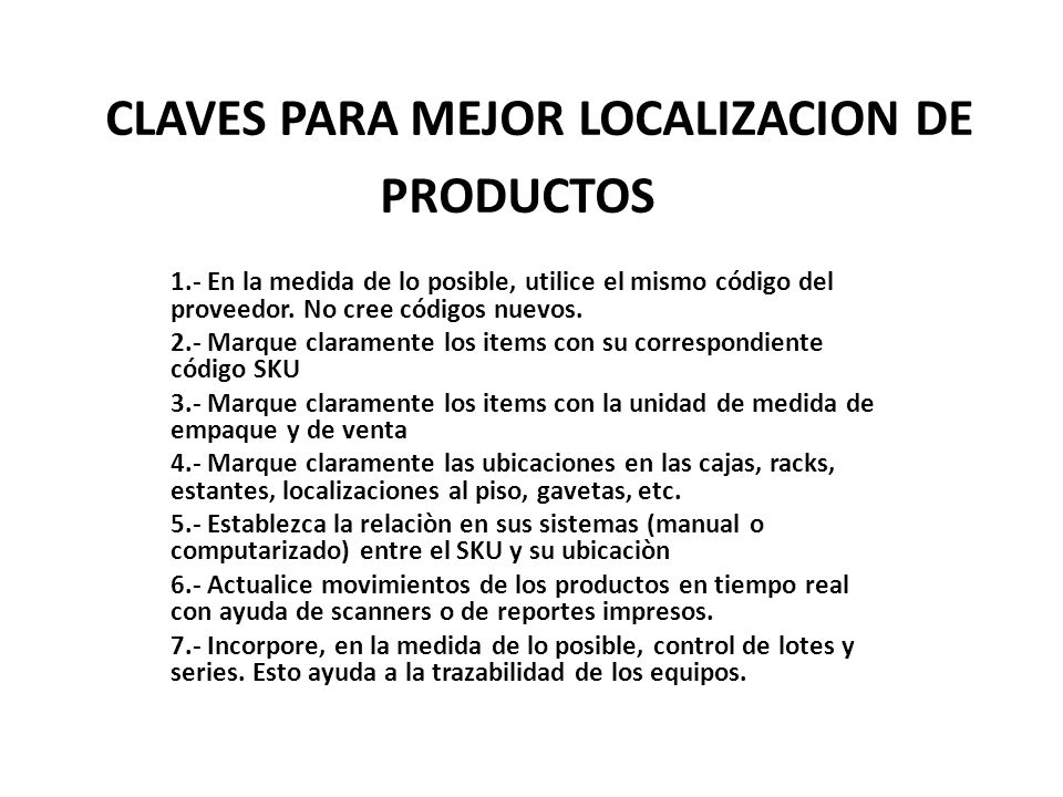 CLAVES PARA MEJOR LOCALIZACION DE PRODUCTOS