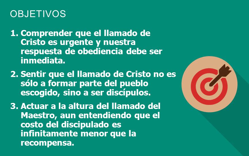 Comprender que el llamado de Cristo es urgente y nuestra respuesta de obediencia debe ser inmediata.