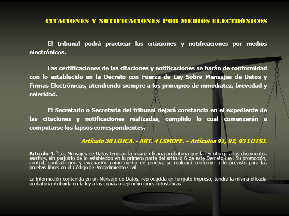 CITACIONES Y NOTIFICACIONES POR MEDIOS ELECTRÓNICOS