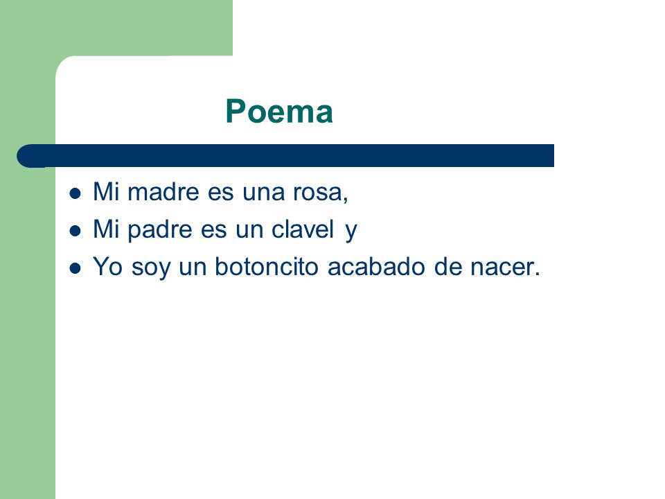 Poema Mi madre es una rosa, Mi padre es un clavel y